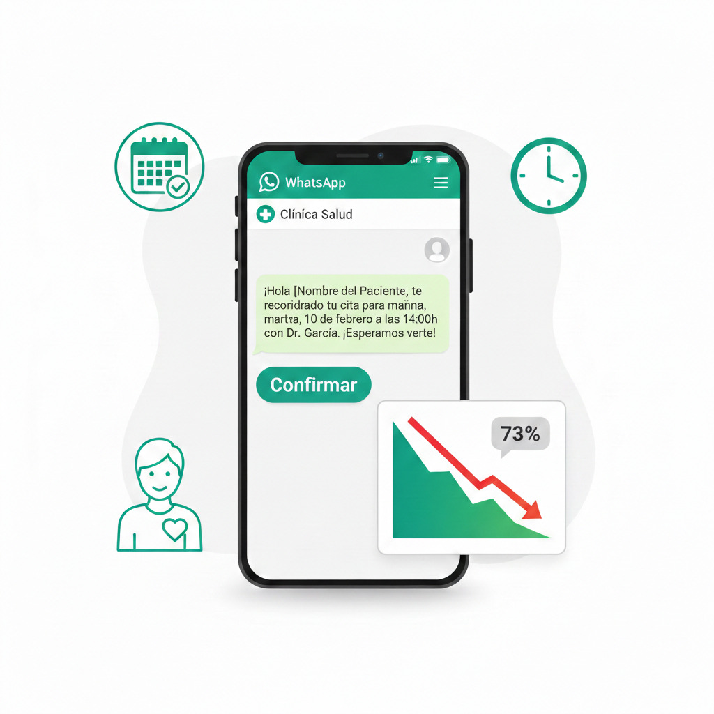 Recordatorio de turno por WhatsApp para reducir el ausentismo de pacientes en una clínica